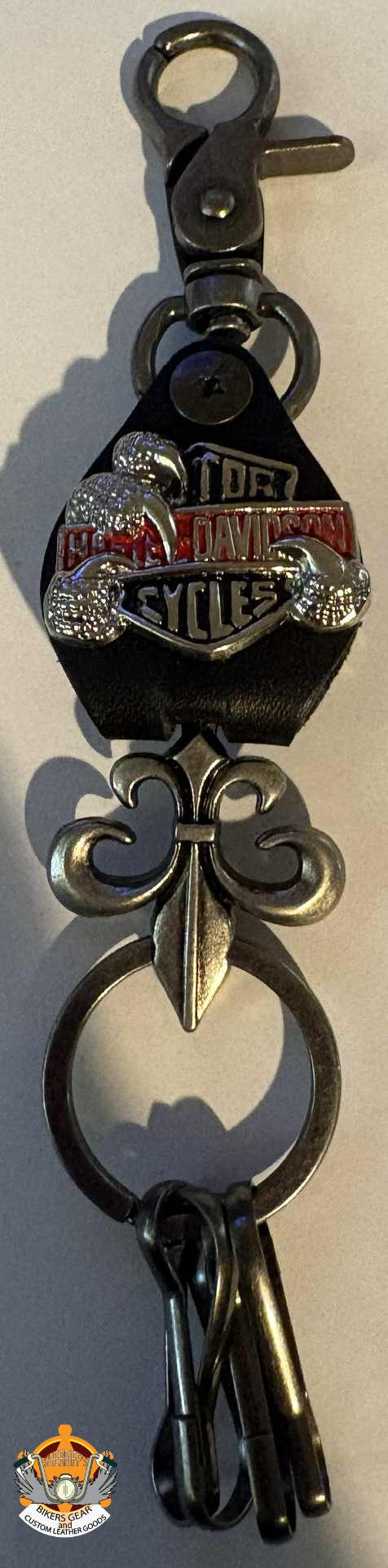 Harley Davidson with Claw and Fleur D Lis Keyring