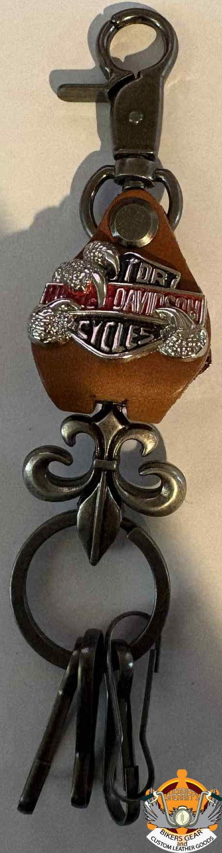 Harley Davidson with Claw and Fleur D Lis Keyring