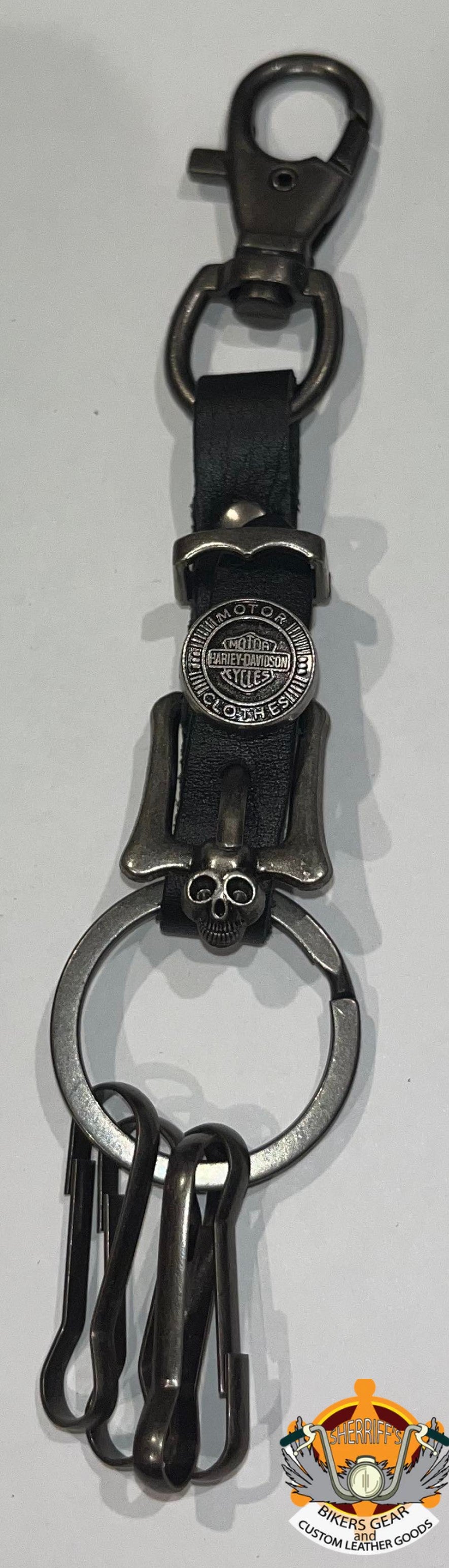 Harley Davidson Keyring with Skull Buckle