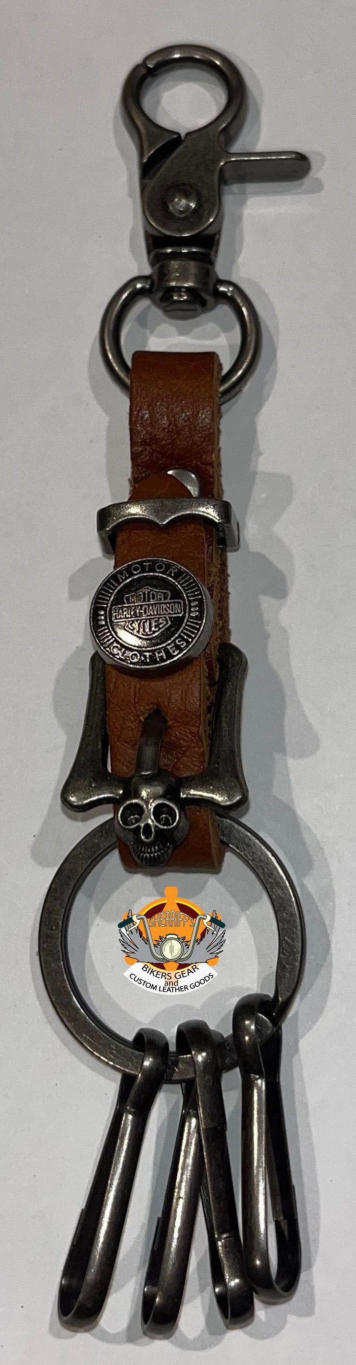 Harley Davidson Keyring with Skull Buckle