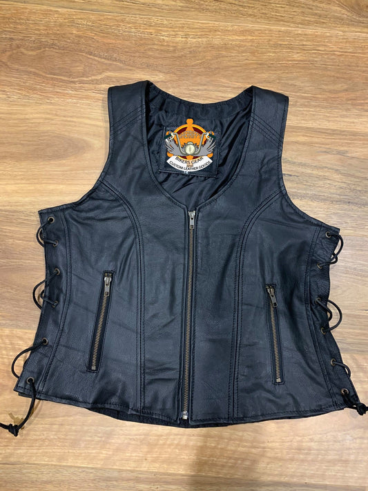 Leather Motorcycle Vest - Ladies