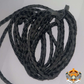 Leather Braided Cord Set of 2 Black/Grey