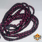 Leather Braided Cord Set of 2 Black/Pink