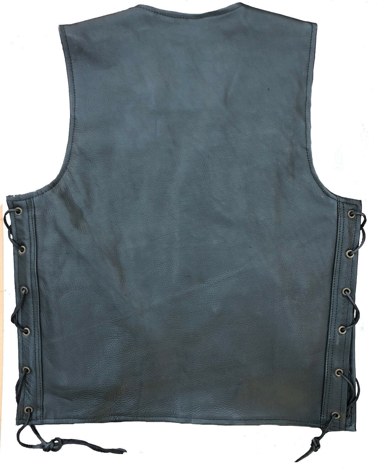 Harley Style Vest with Brass Press Studs - Men's