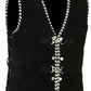 Suede Vest with Black and White Lacing - Mens