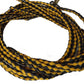 Leather Braided Cord Set of 2 Black/Yellow