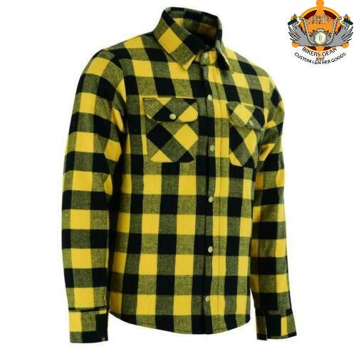 Flannel Shirt with Kevlar Lining - Black and Yellow