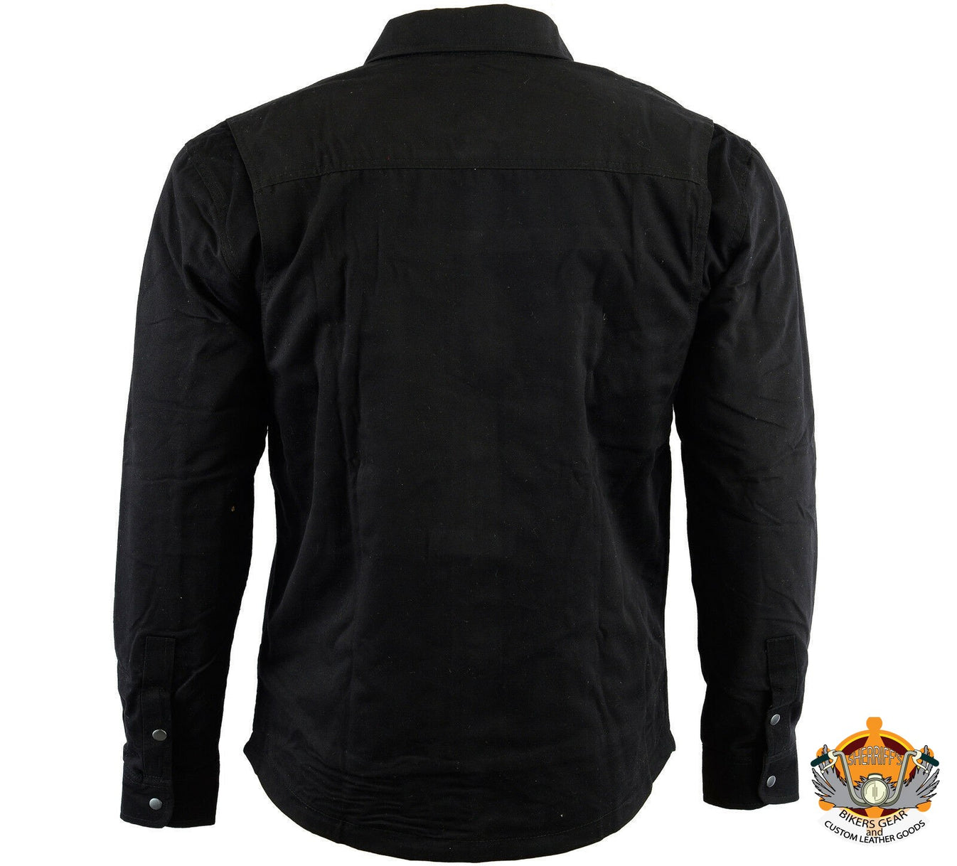 Flannel Shirt with Kevlar Lining Black Sherriff's Bikers Gear
