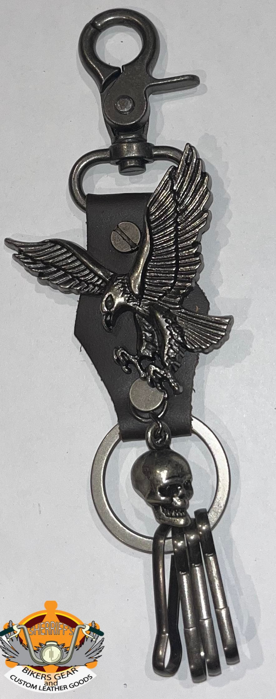 Eagle Keyring with Skull