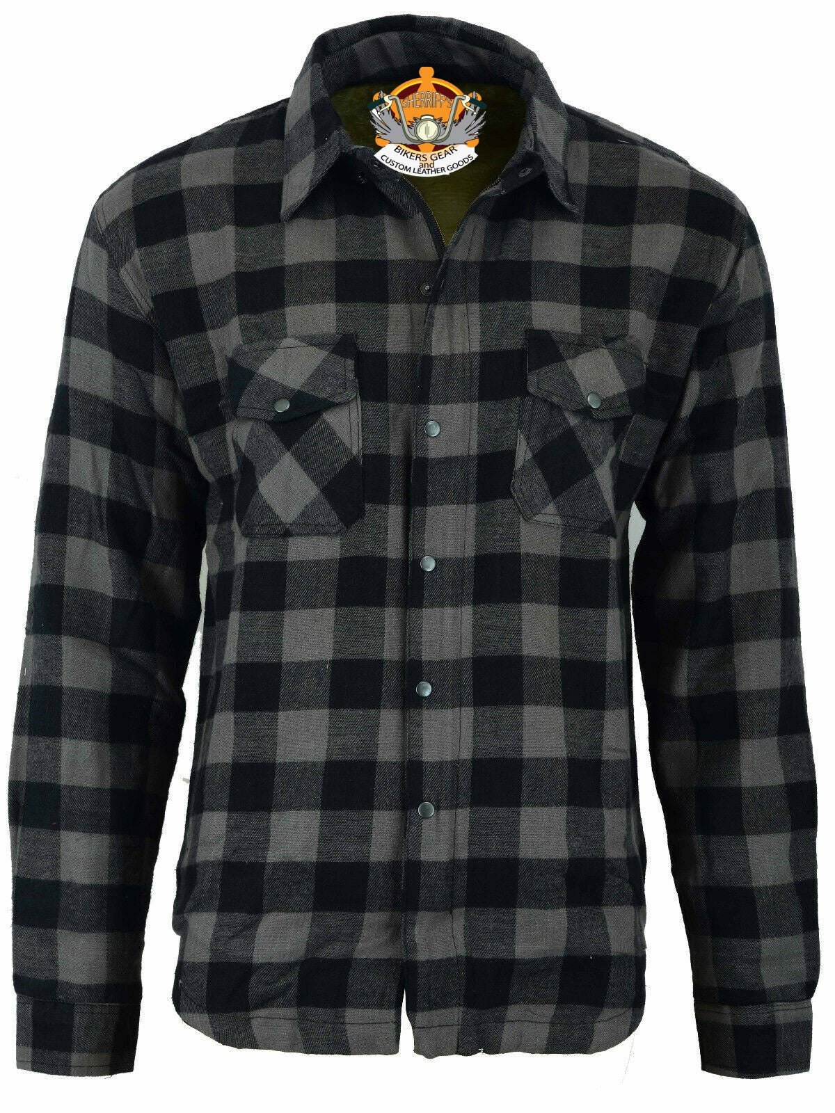 Flannel Shirt with Kevlar Lining - Black and Grey