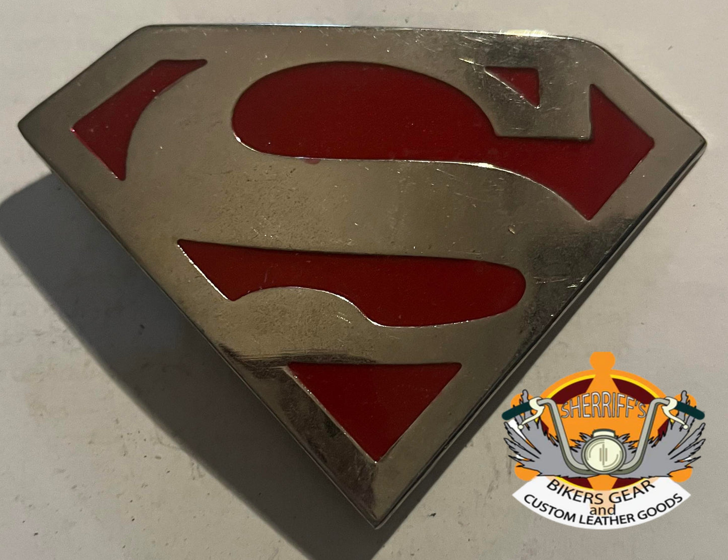 Red Superman Belt Buckle