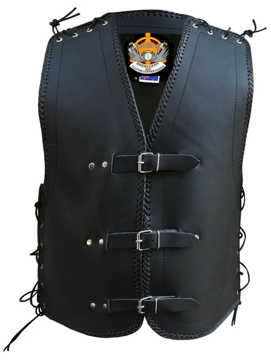 Heavy Duty Motorcycle Vest with NZ Lacing